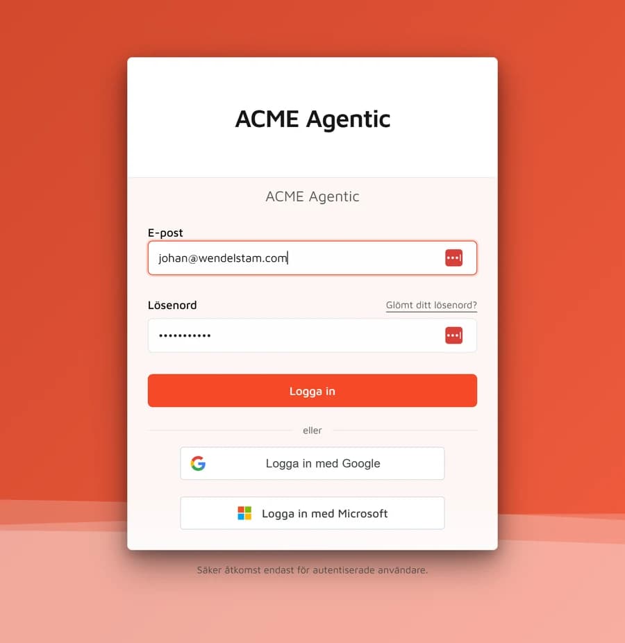 The same sign-in screen rebranded as a provider's own product